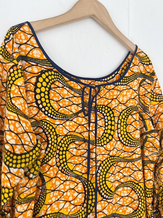 Yellow Frill Batik Dress