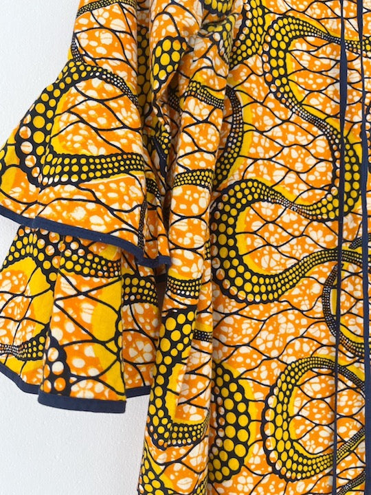 Yellow Frill Batik Dress