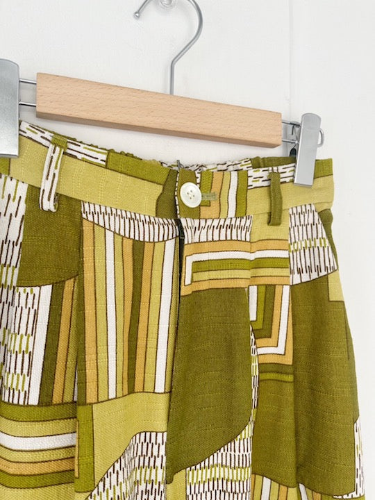 Patchwork Jacquard Pants / Green