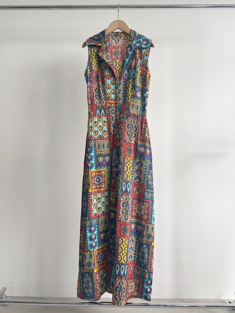 70s African Paisley Dress