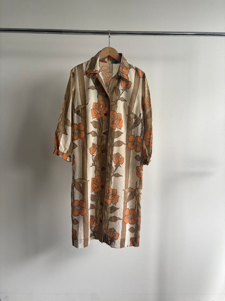 70s Rose Stripe Long Shirt