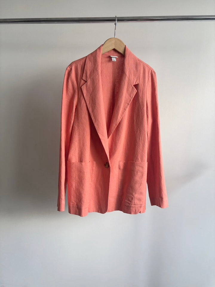 Linen Salmon Pink Jacket