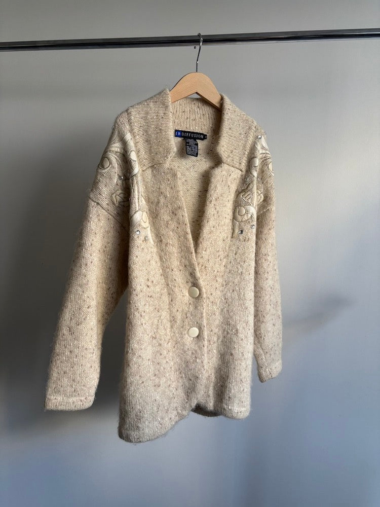 80s Melange Knit Cardigan