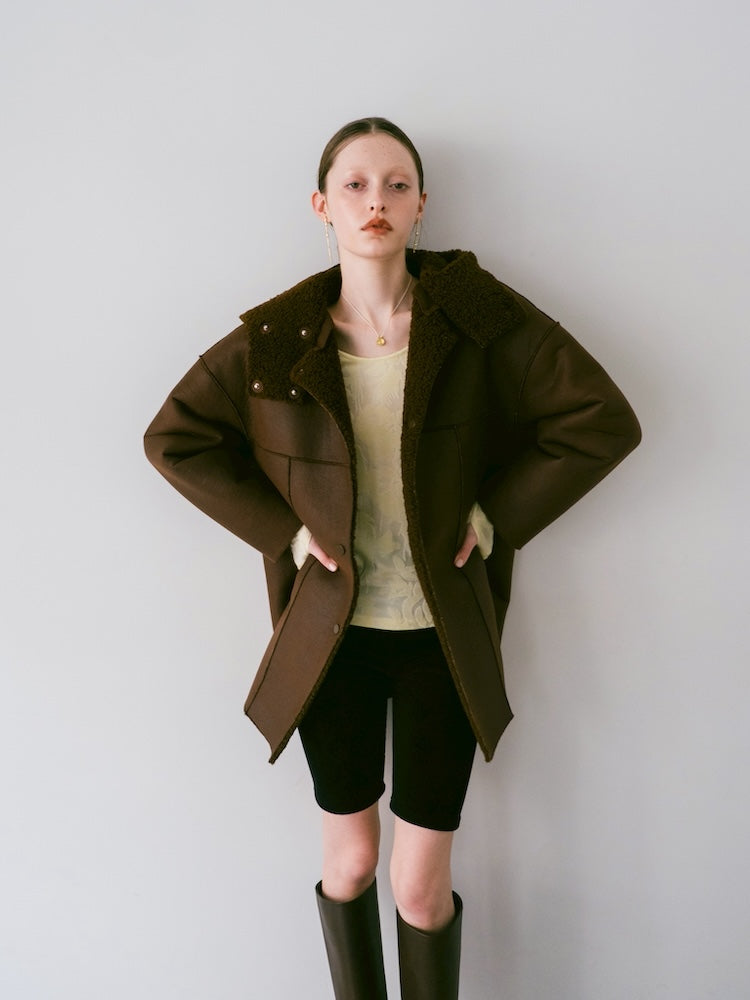 Reversible Hooded Coat｜スエード/ボア リバーシブルコート – MARTE