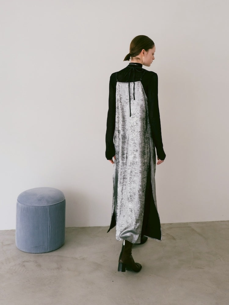 Drawstring Neck Glitter Dress｜結婚式やお呼ばれに｜グリッター