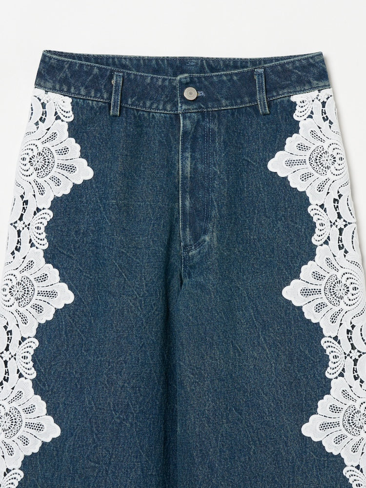 Side Lace Wide Denim｜サイドレースワイドデニムパンツ – MARTE