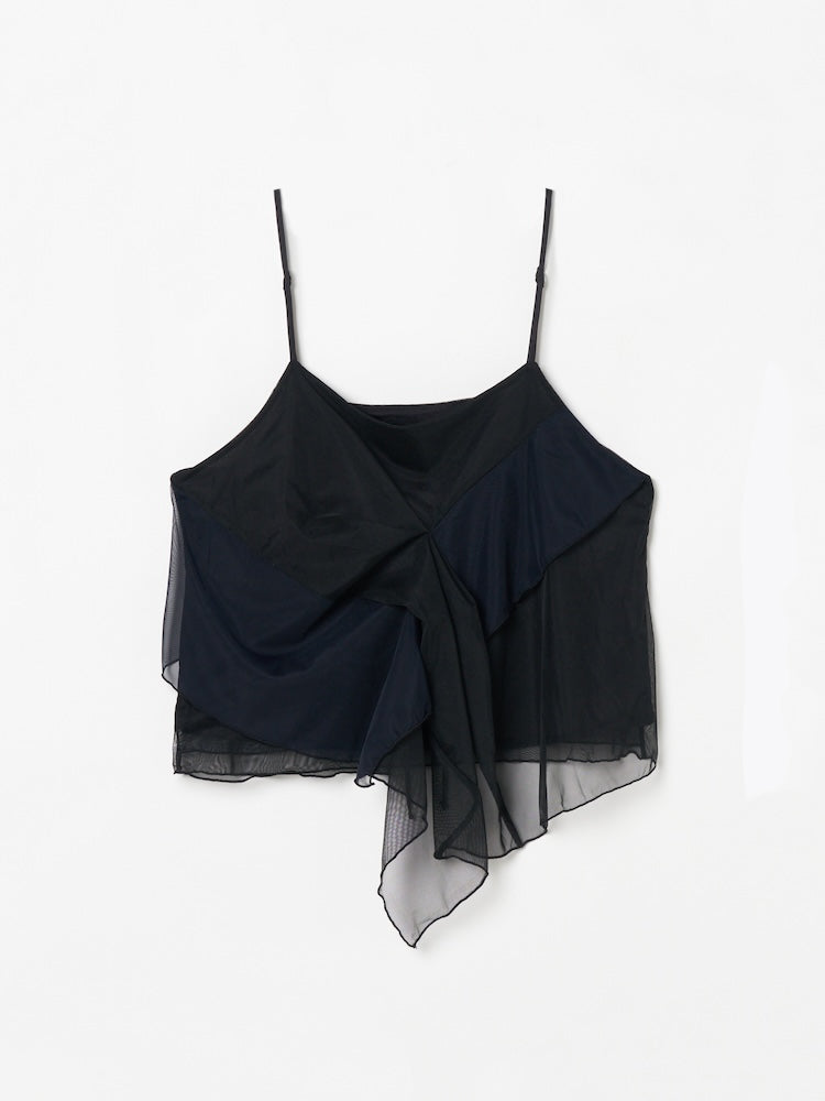DOUBLE LAYERED SHEER キャミソール Bi-color Raffle Sheer Camisole｜ラッフルシアーキャミソール – MARTE