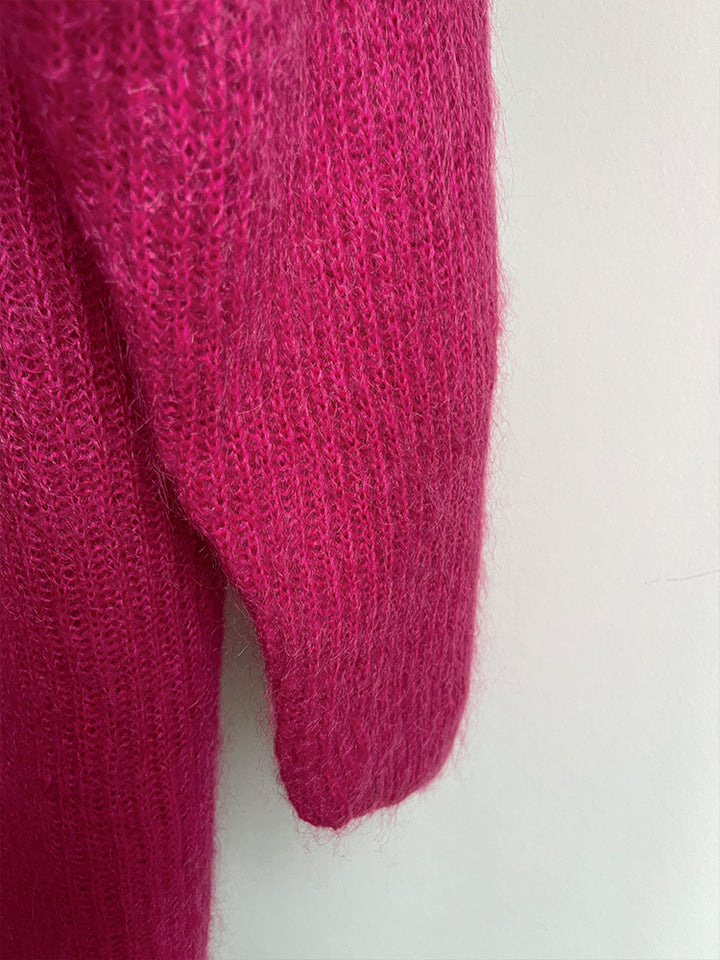 Acrylic Mohair Magenta Knit