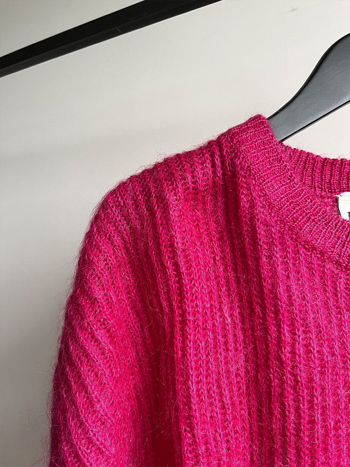 Acrylic Mohair Magenta Knit