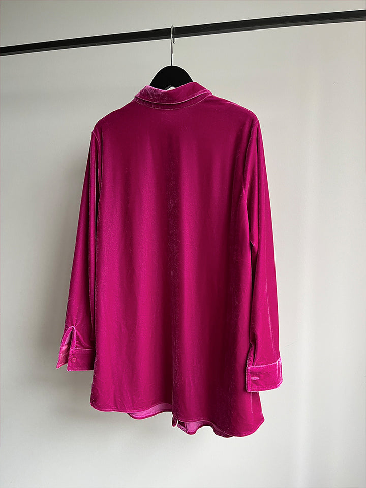 Fuchsia Velour Long Shirt