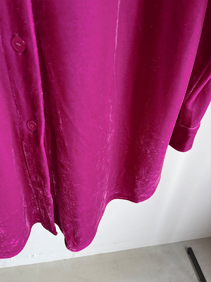 Fuchsia Velour Long Shirt