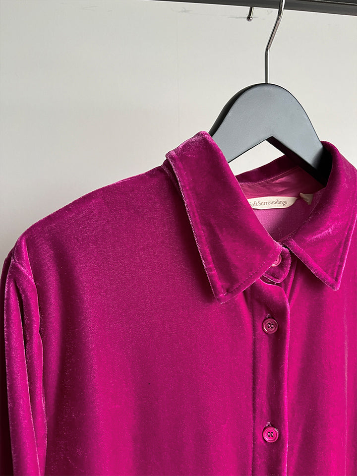 Fuchsia Velour Long Shirt