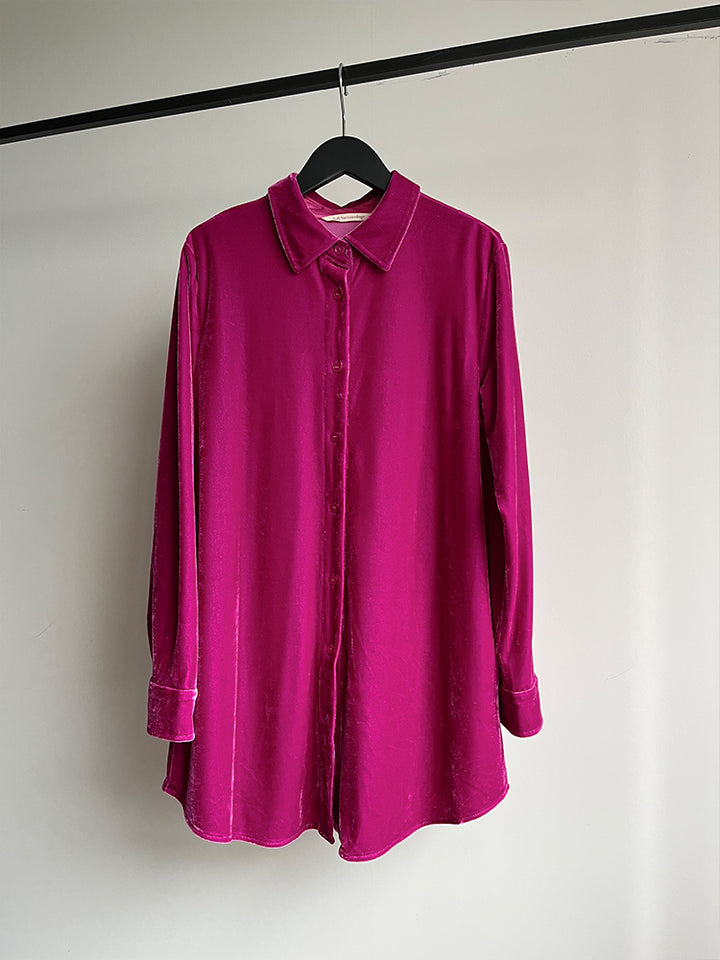 Fuchsia Velour Long Shirt