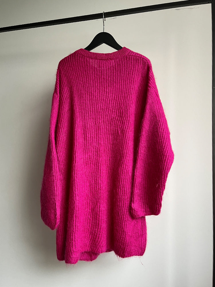 Acrylic Mohair Magenta Knit