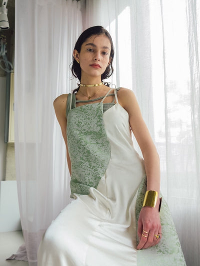 sahara / サハラ | Wave Design Camisole Dress キャミソールドレス ワンピース | PaleGreen | レディース