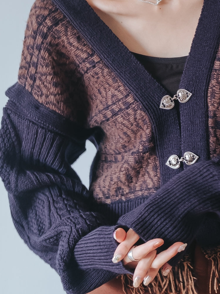 2way Bi-color Knit Cardigan – MARTE