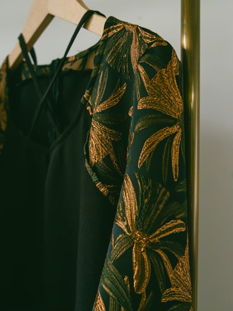 Cross Neck JQ Sleeve Dress – MARTE