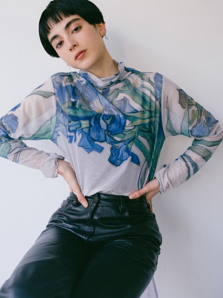 Sahara High Neck Sheer Top / 03Irises