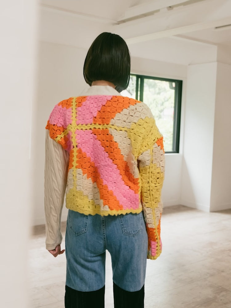 Patchwork Cardigan / Orange