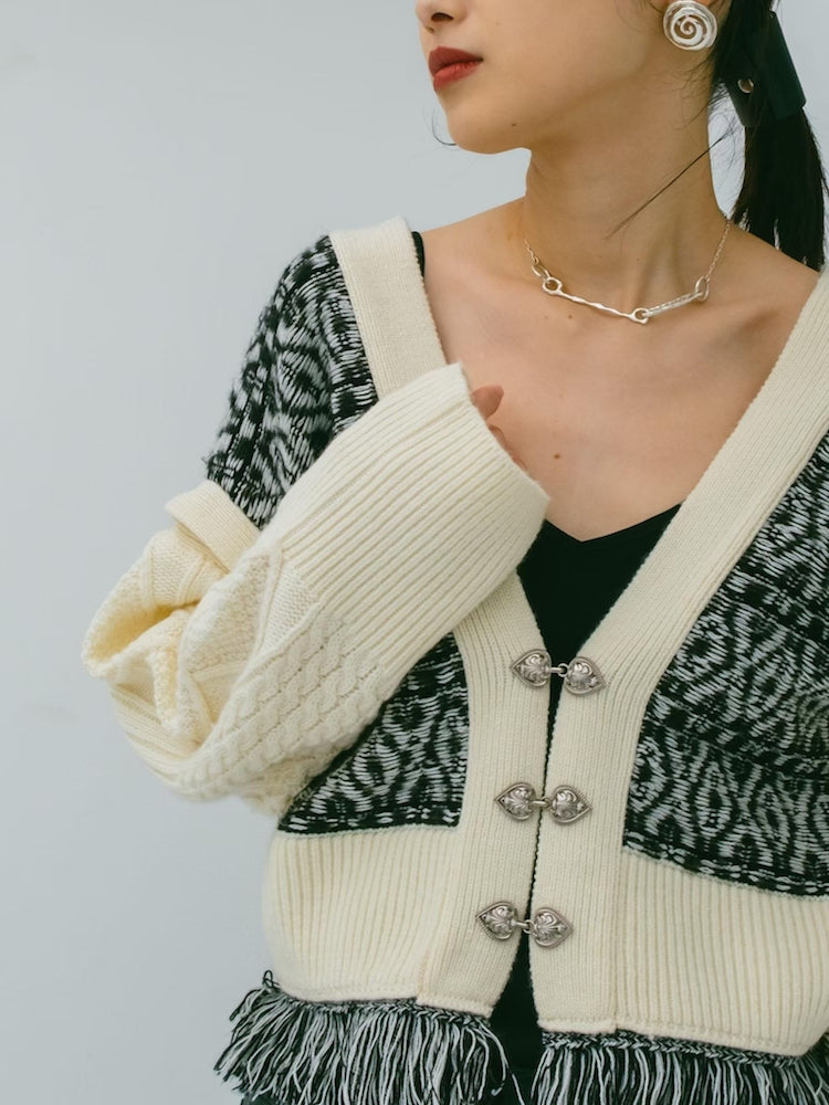marte 2wayバイカラー ニット カーディガン 2way Bi-color Knit Cardigan – MARTE