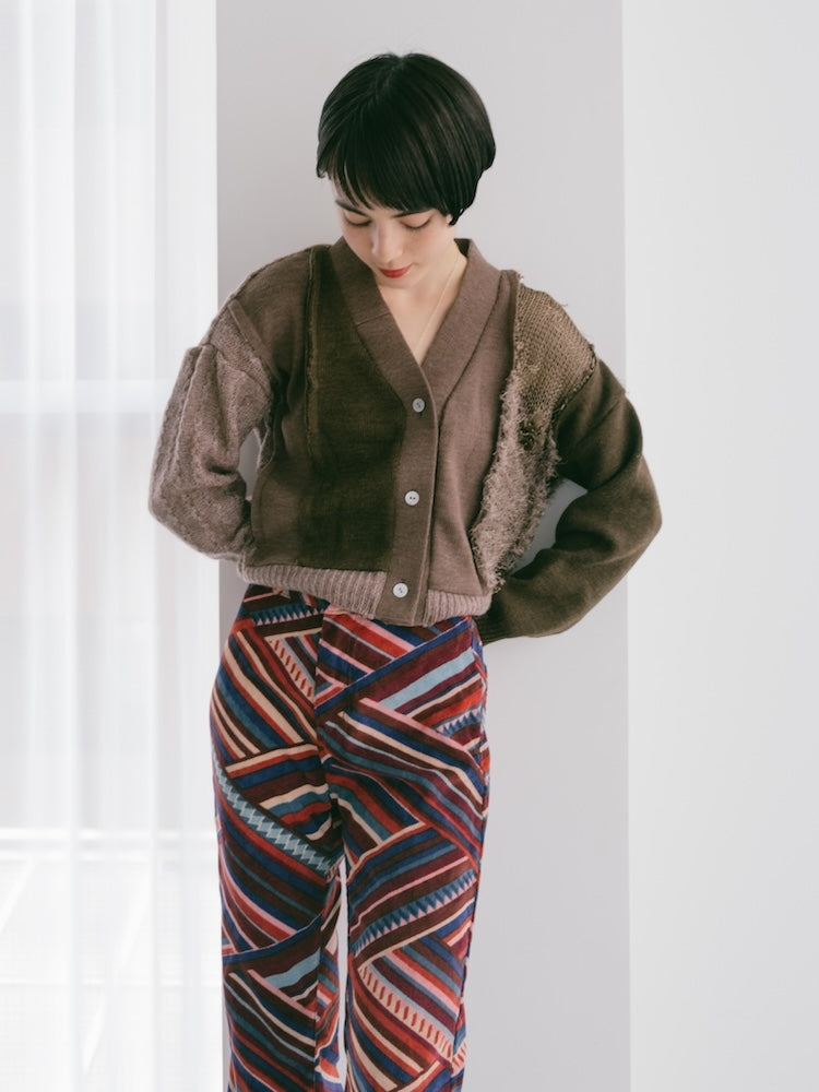 Patchwork Cardigan / Brown