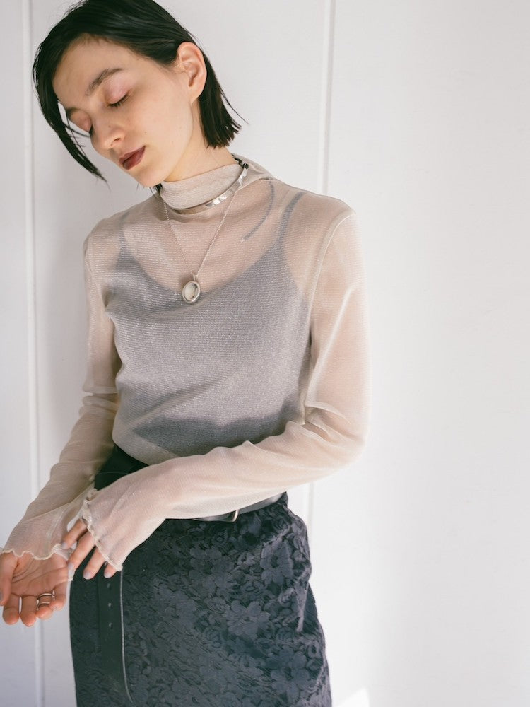 Glitter Sheer Top｜グリッターラメシアートップス – MARTE