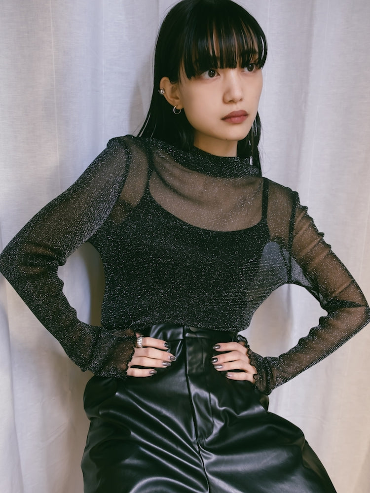 Glitter Sheer Top｜グリッターラメシアートップス – MARTE