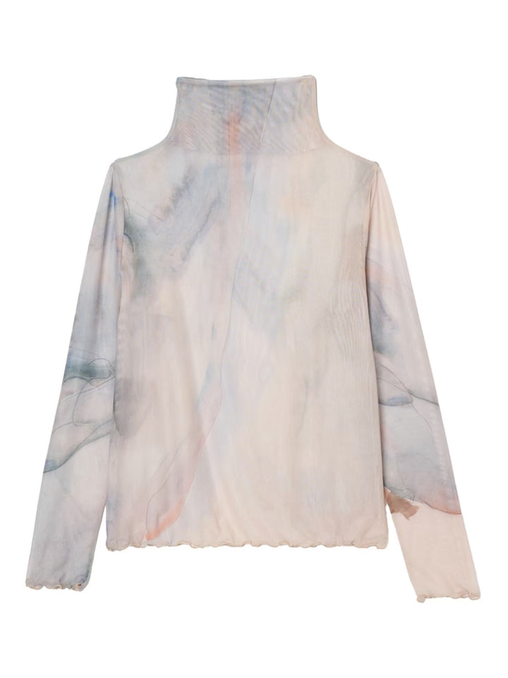 High Neck Sheer Top / 05Nude