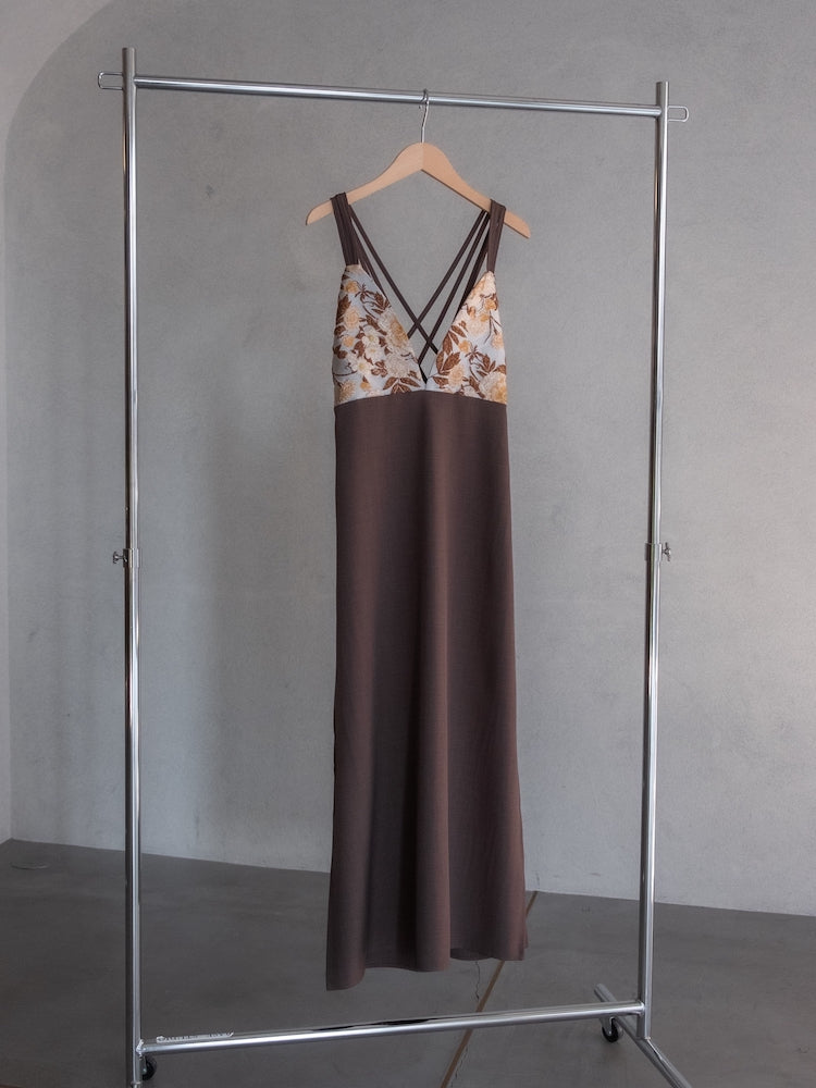 【Sahara】Back Cross Jacquard Cami Dress
