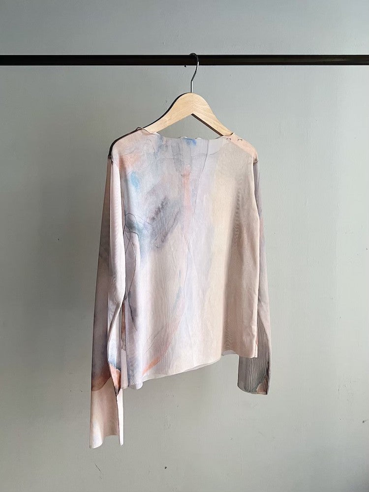 marte sahara Sheer Top / 09Blue Room - Tシャツ/カットソー(七分/長袖)