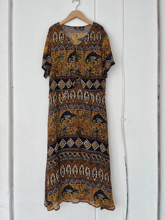 Ethnic Wood Motif Dress