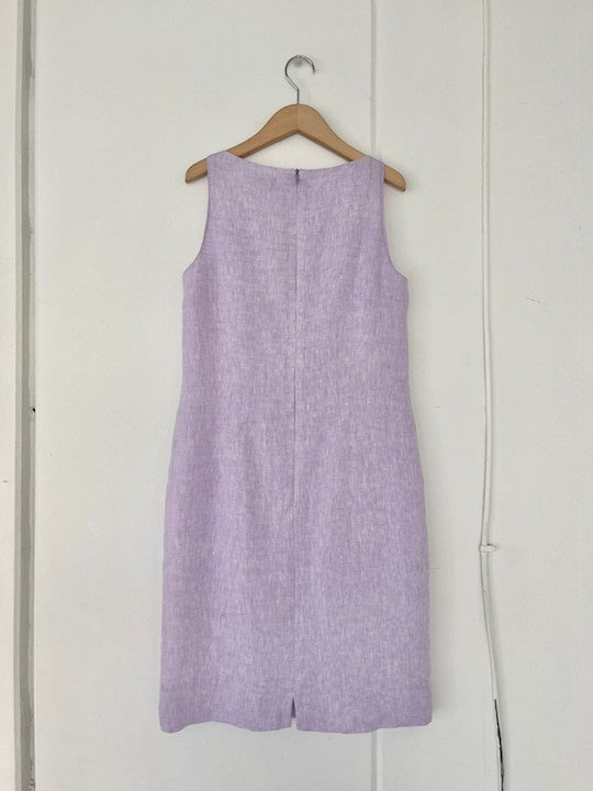 Sleeveless Lavender Linen Dress