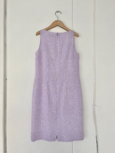 Sleeveless Lavender Linen Dress