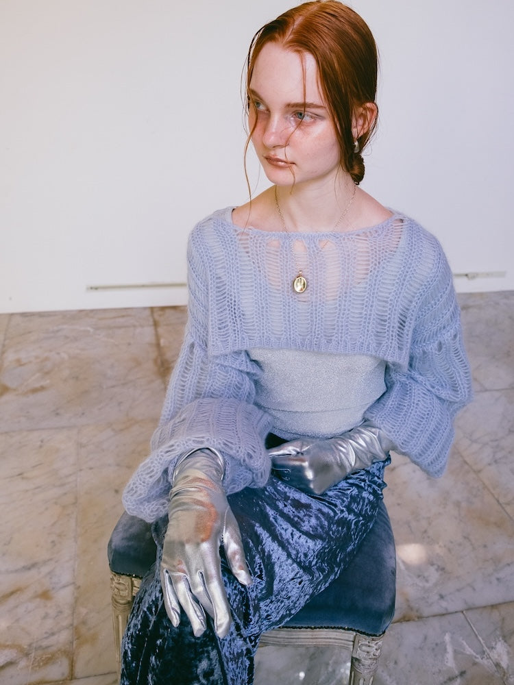 Kid Mohair Cropped Knit Pullover｜ショート丈モヘアニット – MARTE