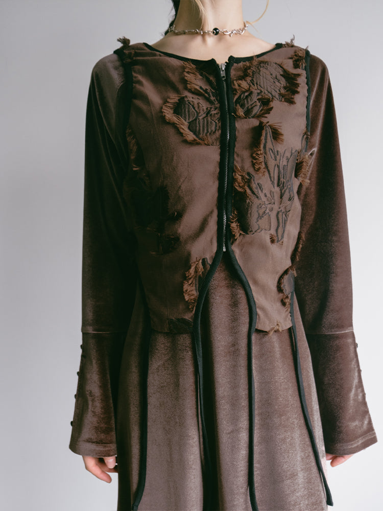 2way Vest Layered Velour Dress – MARTE