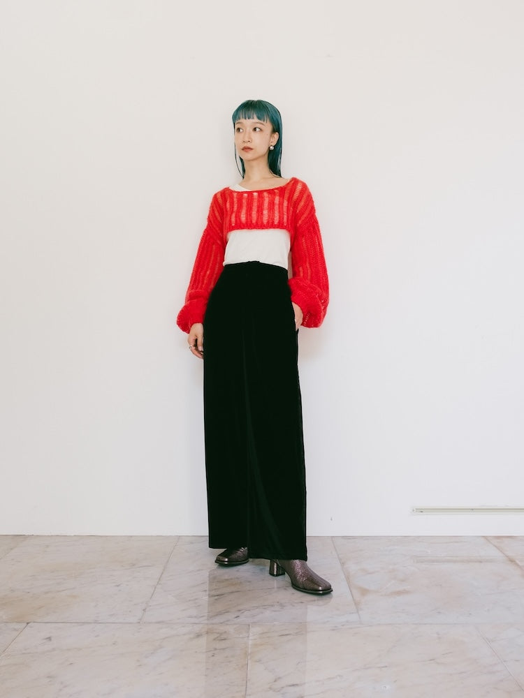 Kid Mohair Cropped Knit Pullover｜ショート丈モヘアニット – MARTE