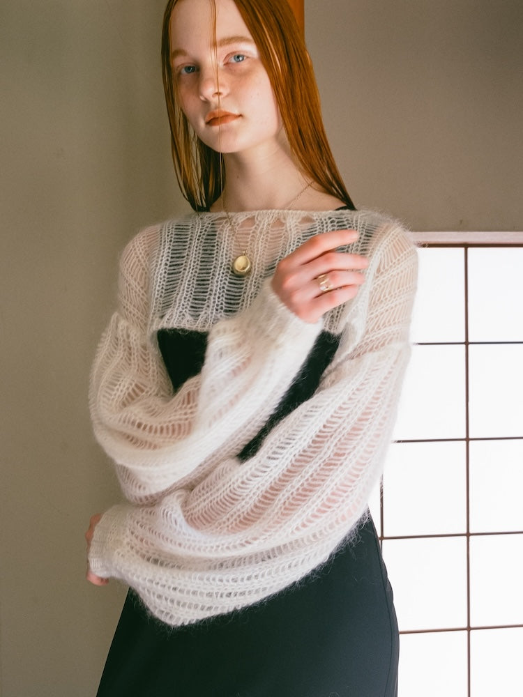 Kid Mohair Cropped Knit Pullover｜ショート丈モヘアニット – MARTE