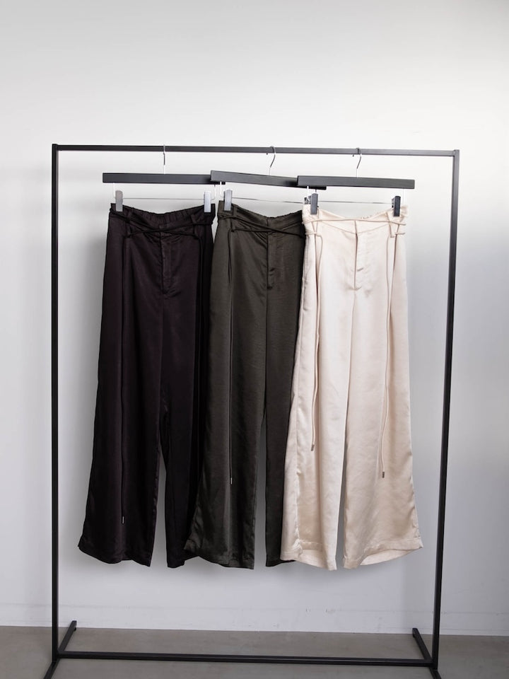 【EXB】Drawstring Satin Pants
