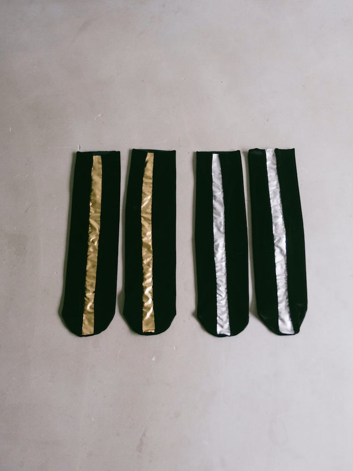 FOIL LINE VELVET SOCKS