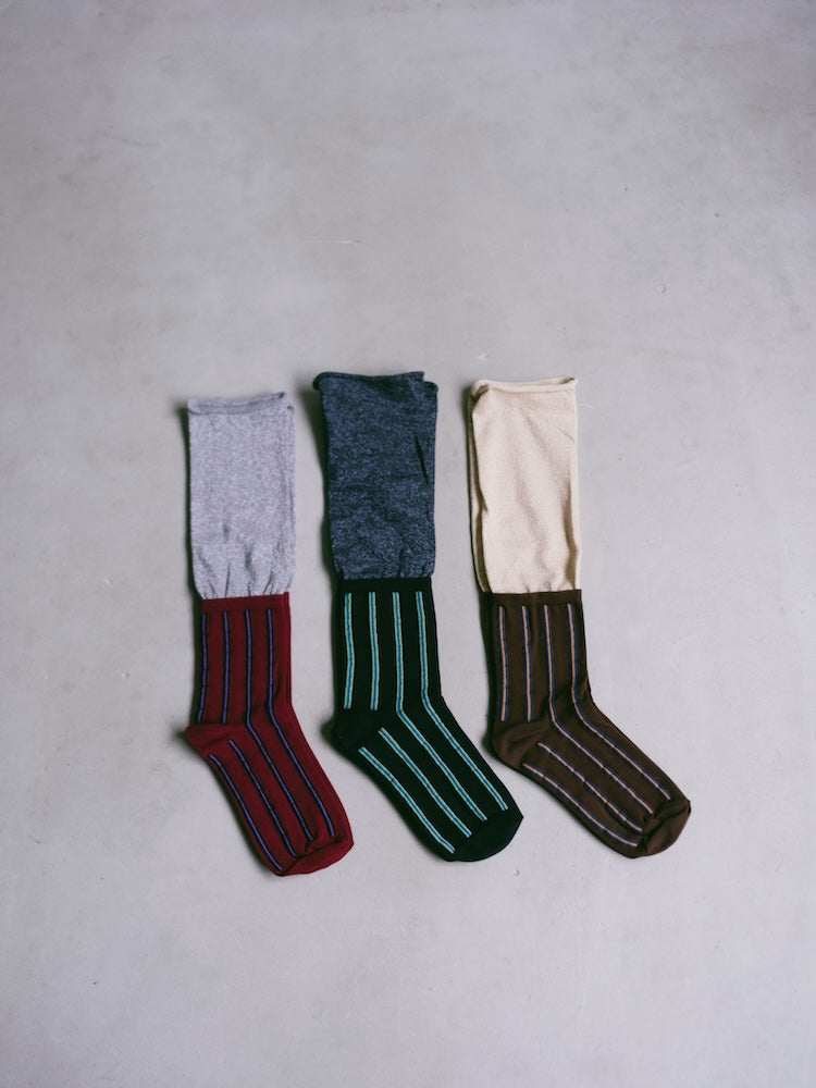 GLITTER SWITCHING STRIPE SOCKS