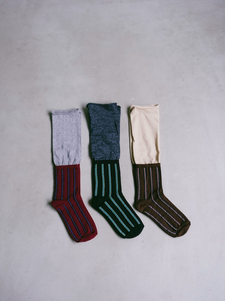 GLITTER SWITCHING STRIPE SOCKS