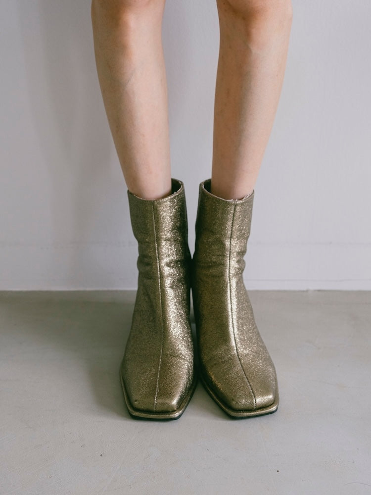 Cracked Metallic Square Boots｜メタリックスクエアブーツ – MARTE