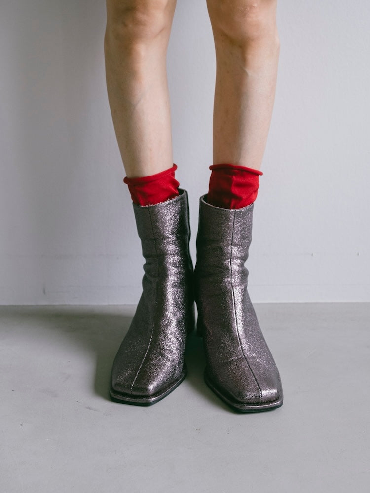 Cracked Metallic Square Boots｜メタリックスクエアブーツ – MARTE