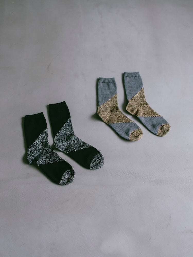 GLITTER COLOR BLOCK SOCKS