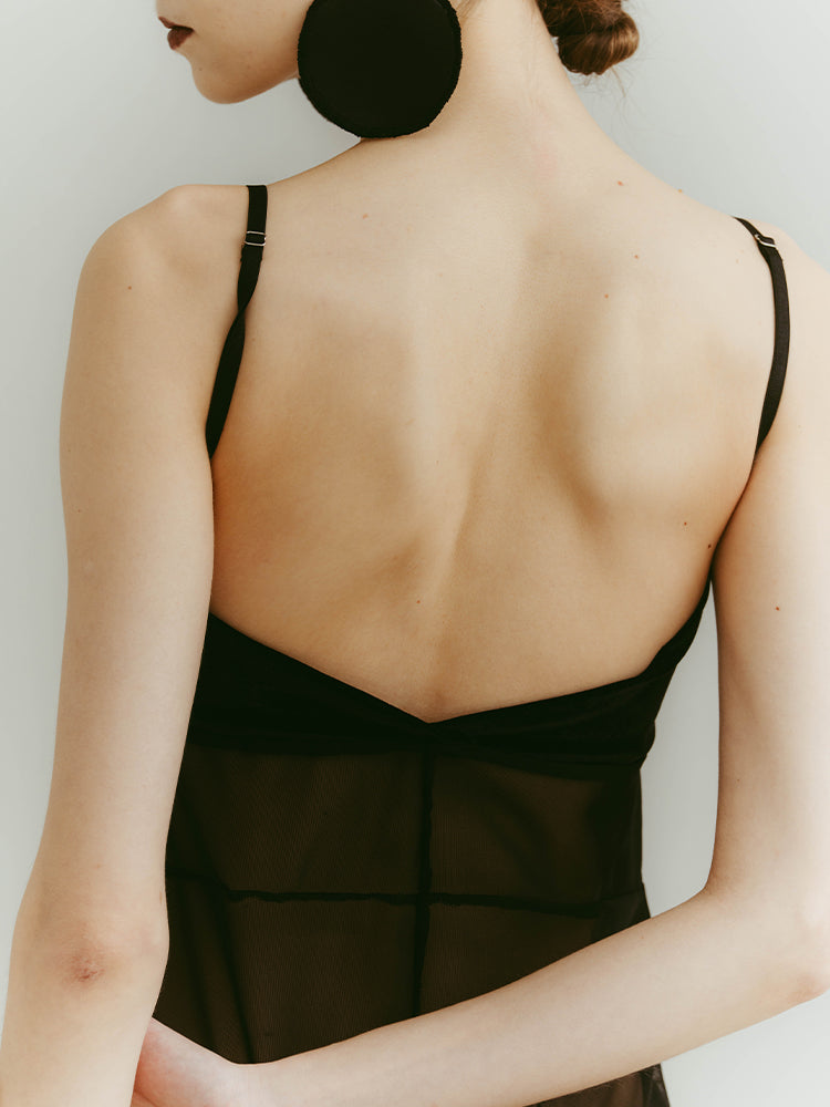 Quiet Sheer Cami｜シアー×ベロアキャミソール – MARTE