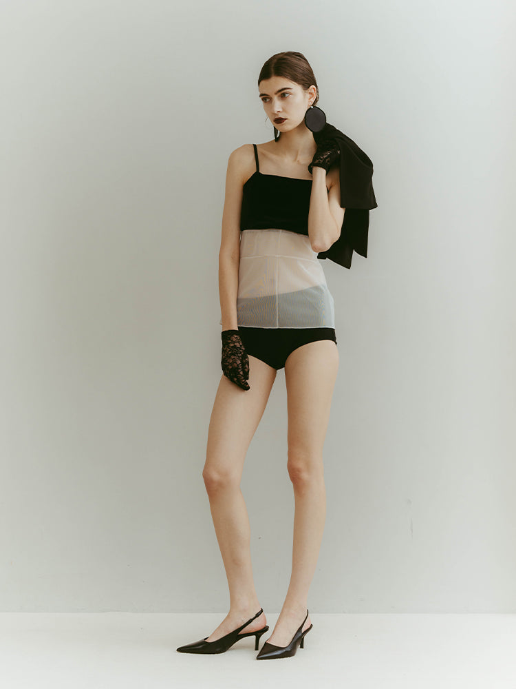 Quiet Sheer Cami｜シアー×ベロアキャミソール – MARTE