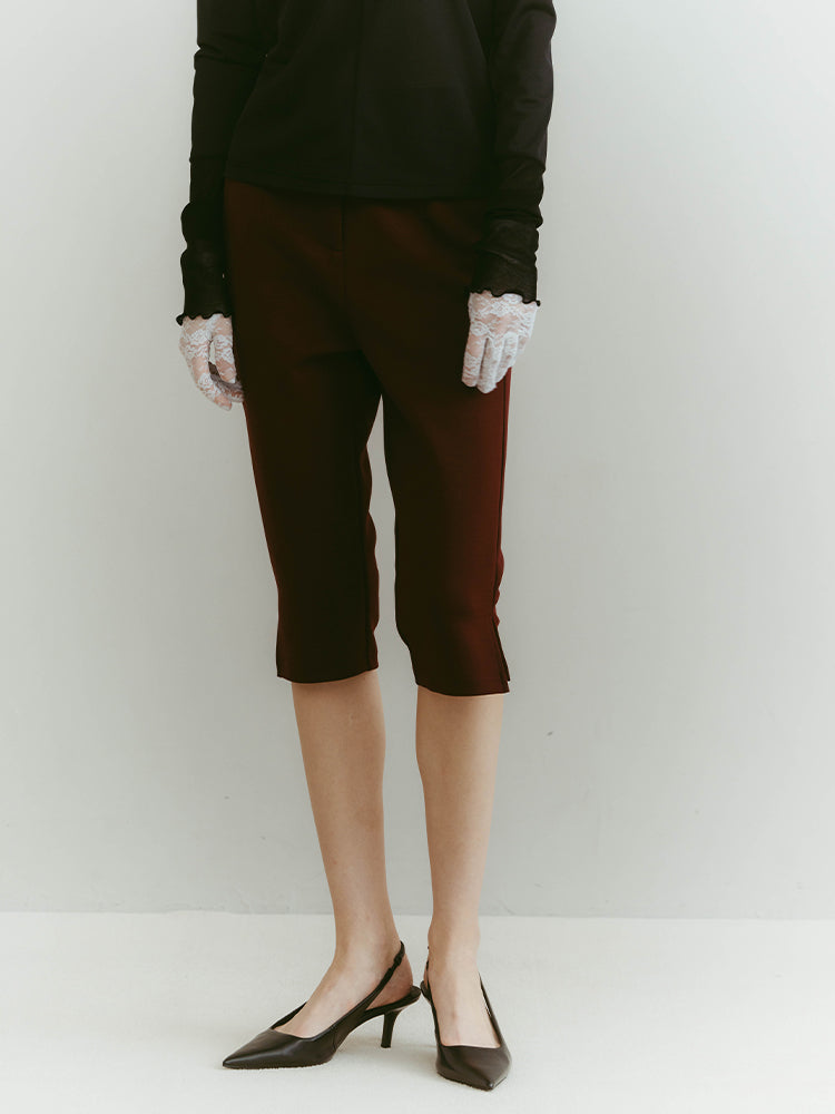 marte Quiet Capri Pants カプリパンツ バイカーパンツ 黒 Quiet Capri Pants｜ストレッチカプリパンツ – MARTE