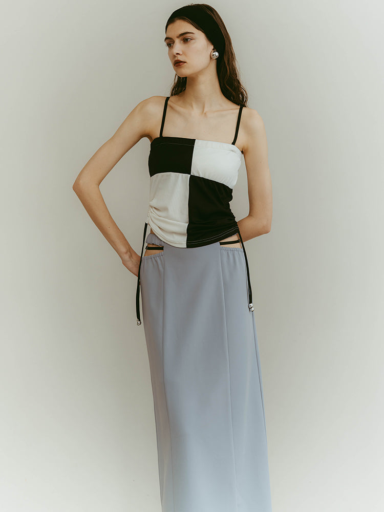 モデル身長：176cm / カラー：Black×Ivory