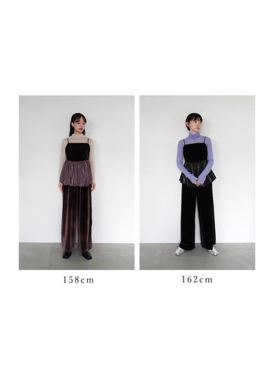 Side Gather Line Velour Pants