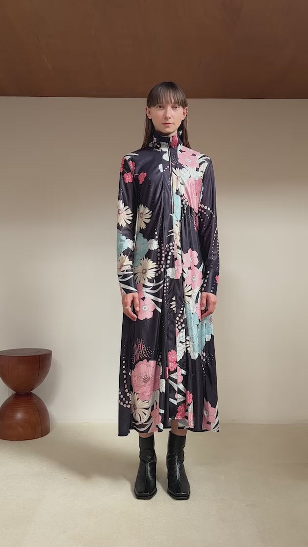 Flower Zip Dress｜花柄リラックスワンピース – MARTE